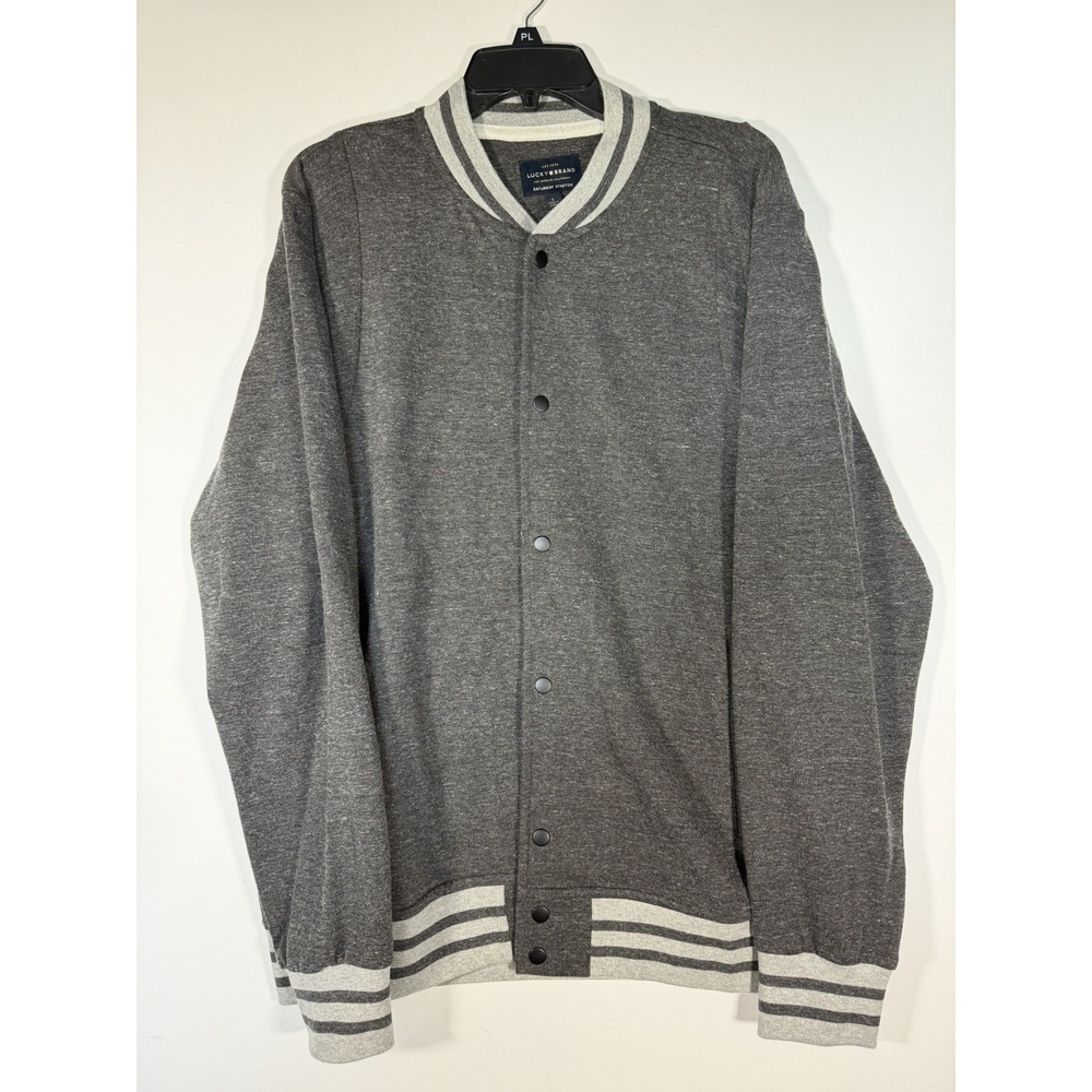 Lucky Brand Double Knit Jacket Saturday Stretch Gray Men's Size Large‎